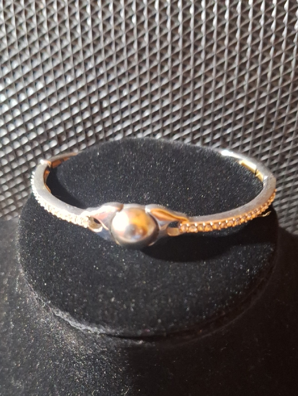 Vintage Silver-Tone Women's Bracelet with Central Dome Accent